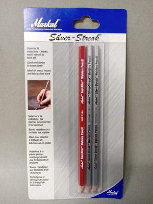 Markal 96105 Red-Riter/Silver-Streak Welder Pencil, 1 Red-Riter and 2 Silver Str