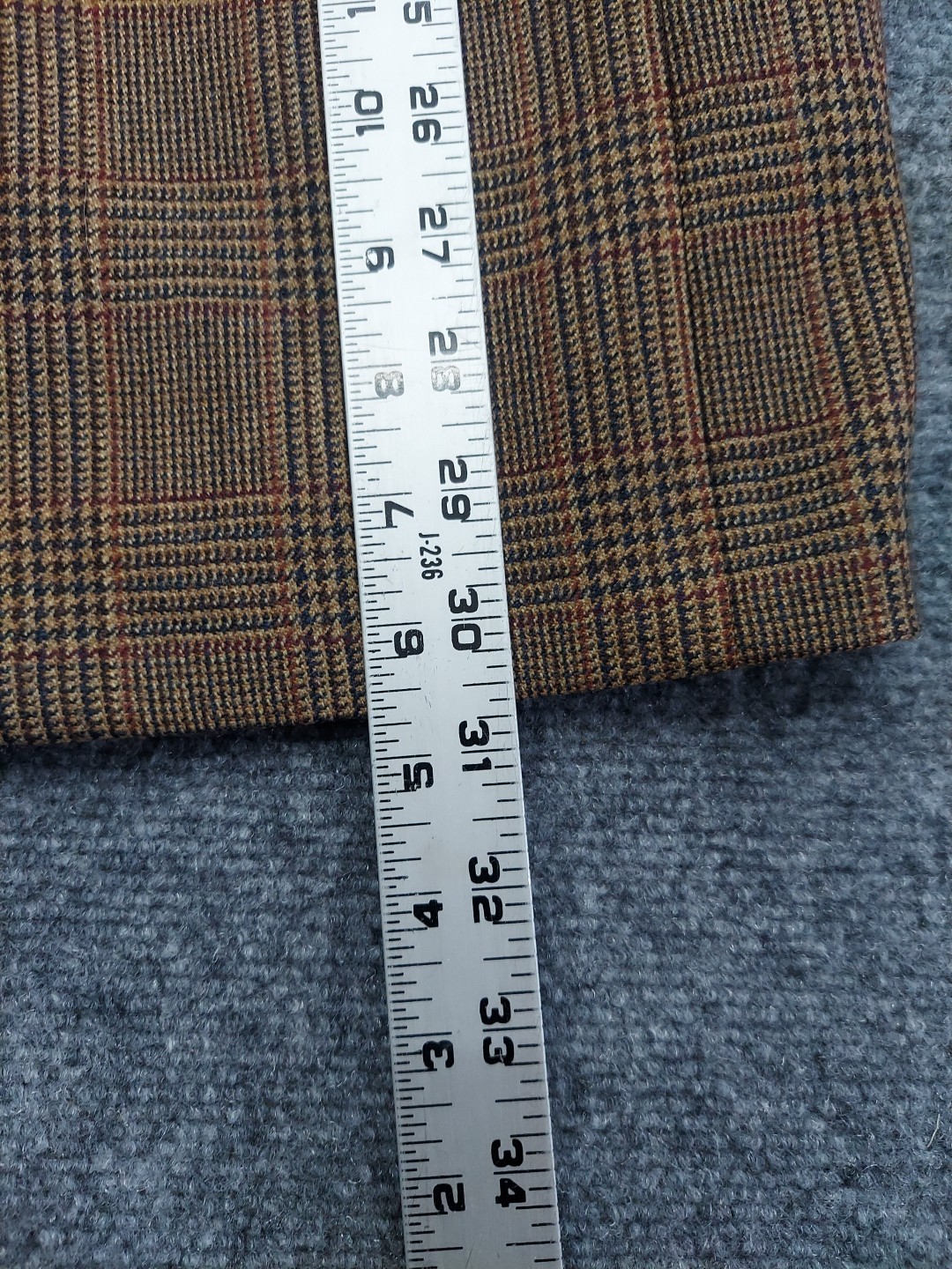 Vtg Austin Reed Jacket Blazer 36 R Brown Houndstooth Tweed Elbow Patch USA Made