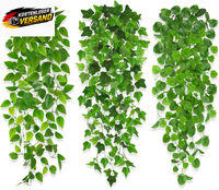 KüNstliche HäNgepflanzen Set 3 StüCk 96Cm GrüNpflanzen Dekoration FüR Indoor & O
