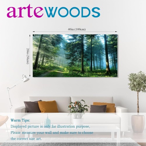 Green Forest Canvas Wall Art 20"x40" Nature Pictures Free USA Shipping - Picture 8 of 8