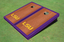 Louisiana State University Purple Rosewood Matching Borders Cornhole Boards