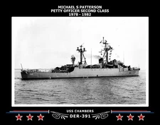 Navy Emporium USS Chambers DER-391 Canvas Photo Print 112DER391