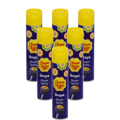 6x Chupa Chups Raumspray Lufterfrischer Traube - 300ml - mit GRATIS Kühlschrankmagnet