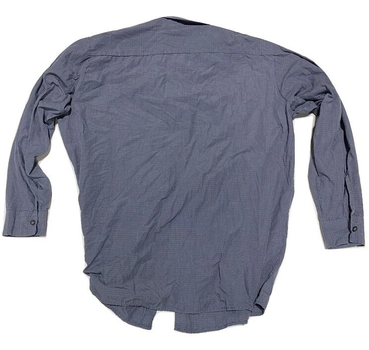 Blue / Charcoal Microcheck Red Kap Work Shirt Uniform Short Long Sleeve Used - Image 3 of 4