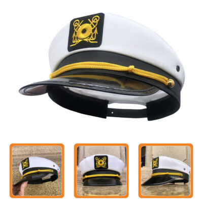 Kapitänsmütze Für Herren Bootfahren Bestickte Marinekappe Marine-Kappe Hut Neu