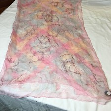 Story of Shanghai Women's 100 Natural Silk Scarf Pink Floral 20.5  X67  