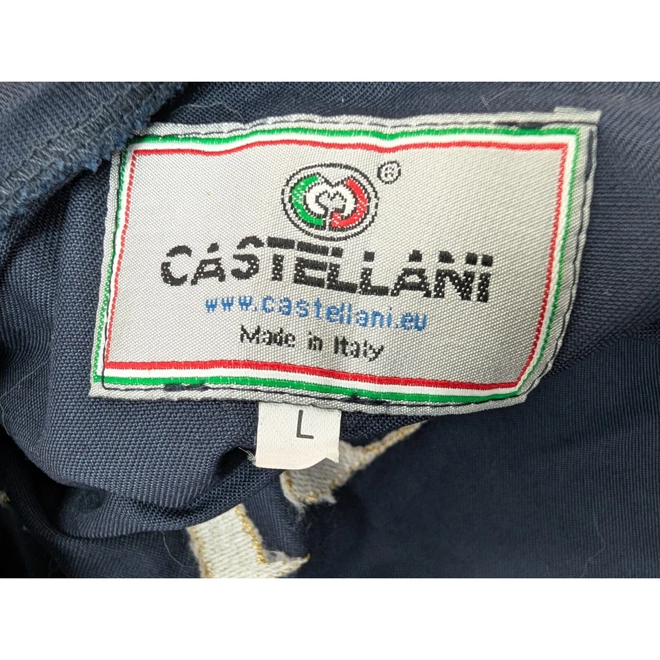 Castellani Shooting Hunting Vest Men's Navy Brown Cotton Italian Gorpcore Size L - Image 2 of 4