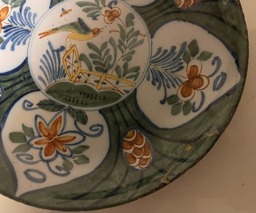 Delft - Assiette en faïence de DELFT dite aux quatre coeurs - Fin XVII ème - Foto 7 di 8
