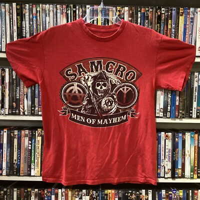 Sons of Anarchy Samcro Men Of Mayhem Reaper T-Shirt Men Short Sleeve Red