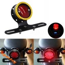 Motorcycle Brake Lamp Stop Brass Tail Light Wbracket Iron For Harley Bobbers