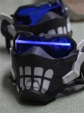 Overwatch OW SOLDIER:76 Halloween Cosplay Dress Up Party Luminous Face Mask Gift