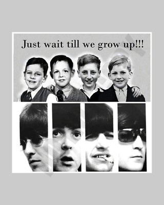 THE BEATLES Paul McCartney John Lennon Ringo Starr Harrison Then Now 8x10 Photo