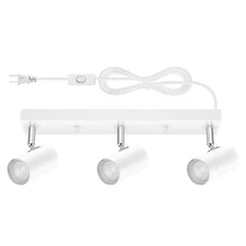 Plug in Track Lighting, 3 Light Ceiling Lighting Kit, White 3 Way Modern Wall...