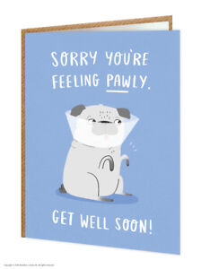 Get Well Feel Better Soon Greeting Cards Cute Funny Comedy Humour Witty ...