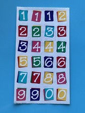 10 Sheets RARE Frances Meyer  s Number Blocks Colorful Learning School Stickers