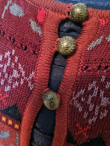 Gudrun Sjöden Jaquard Strickjacke, Gr. L, Floralem Muster., Neuwertig - Bild 6 von 7