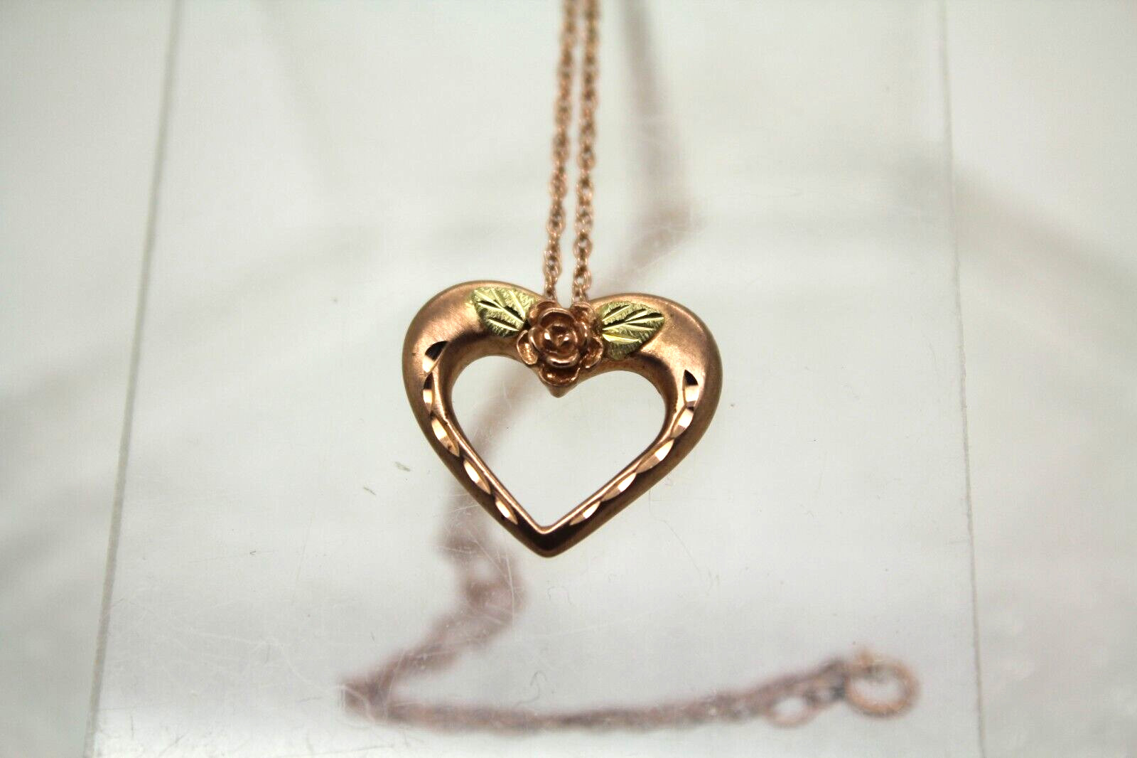 LANDSTROM'S 10k Black Hills Gold DIAMOND CUT ROSE DESIGN OPEN