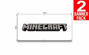 Minecraft 24 X 48 Inch Vinyl Banner 2 Pack Ebay