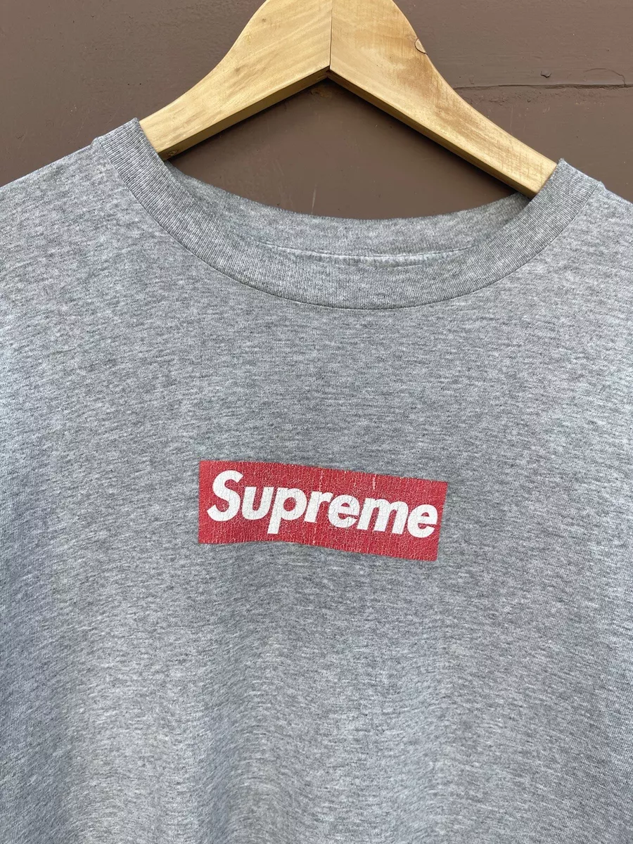 Supreme Small Box Logo T-Shirt (Grey), Men's Fashion, Tops & Sets