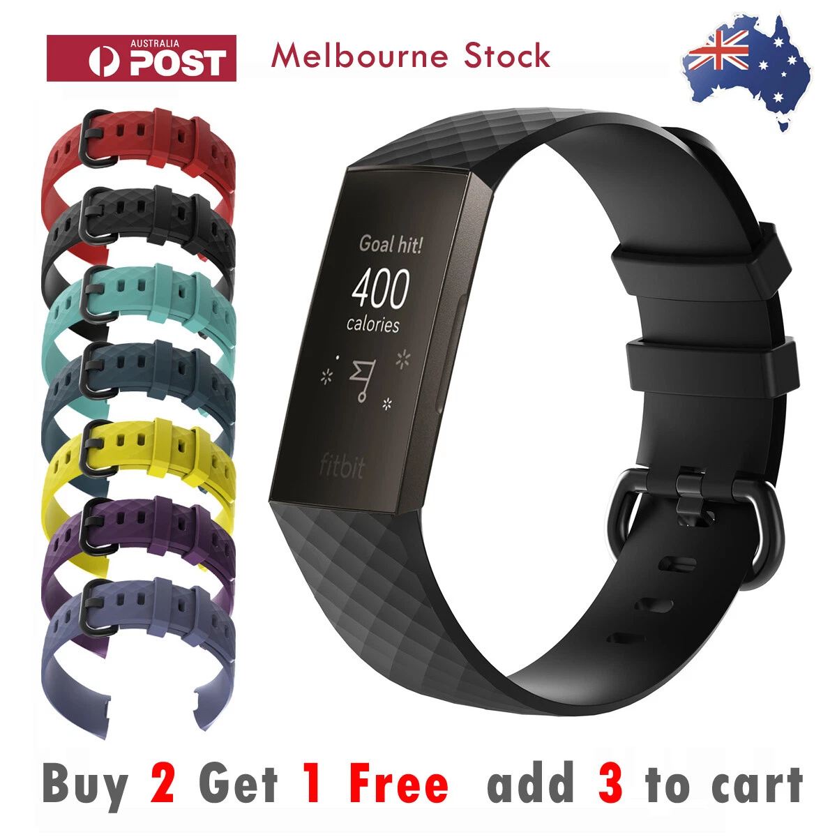 Fitbit Charge 3 Band Charge 4 Replacement Silicone Watch Strap