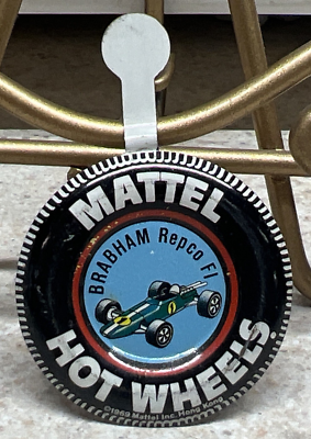 #ad Vintage 1969 Hot Wheels Redline Brabham Repco F1 Pin Badge Button $5.99