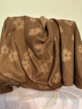 Soft Khaki Metallic Primrose Pattern Scarf 75"x27"