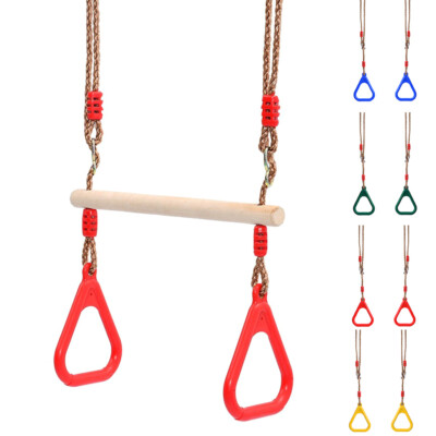 Trapezschaukel aus Holz mit Kunststoff Turnringen für Indoor Outdoor Spaß Garten Spielzeug