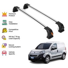 Silver Premium Roof Rack Cross Bars For Fiat Fiorino 2008-2024 Silver Premium Roof Rack Cross Bars For Fiat Fiorino 2008-2024