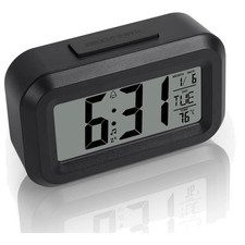 digitaler Wecker Nachttisch LCD Uhr Temperatur Snooze Timer Nachtlicht