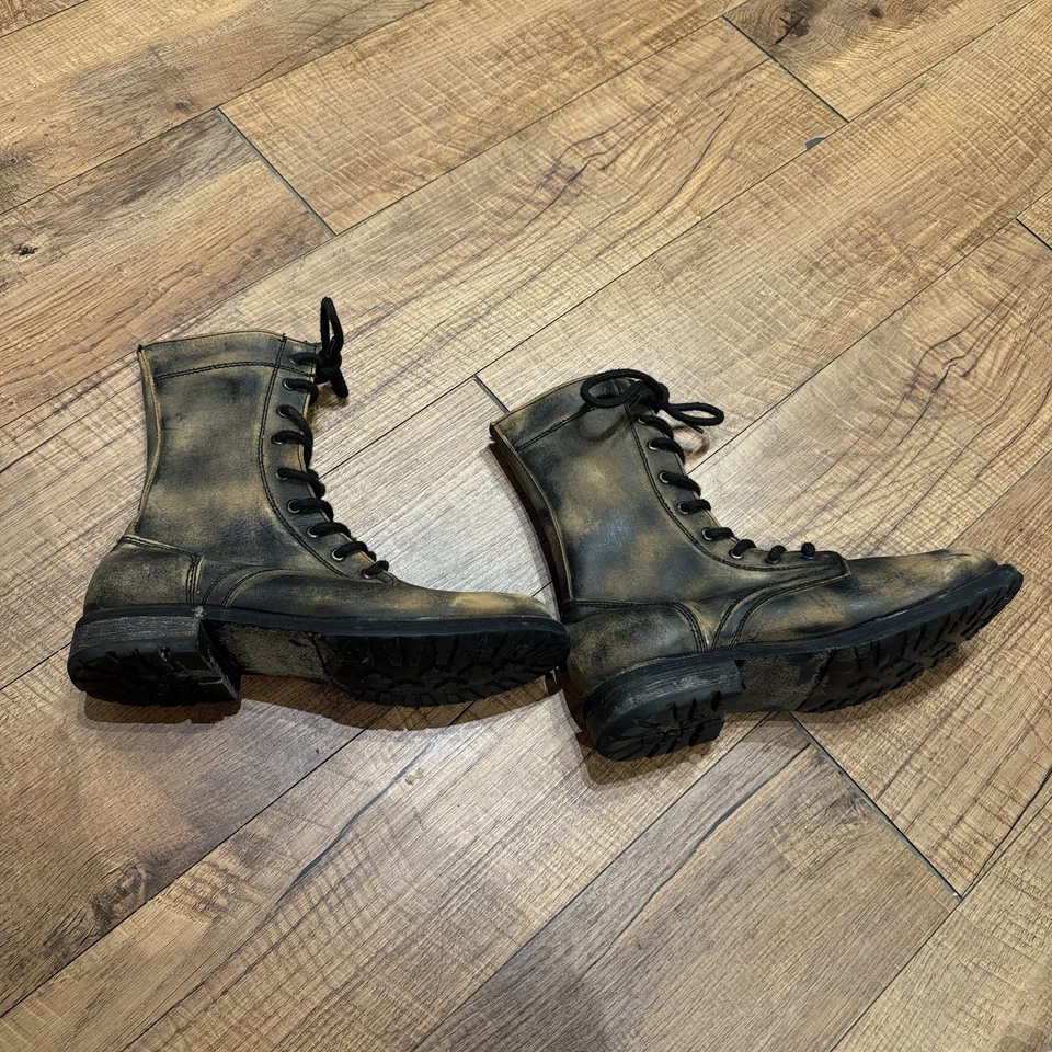 Free People Faryl Robin Lace Up Combat Boot Size 9 Brown Leather - Image 2 of 4