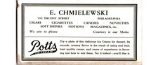 1950s Potts Ice Cream Blotter E Chmielewski Tacony Philadelphia PA Store