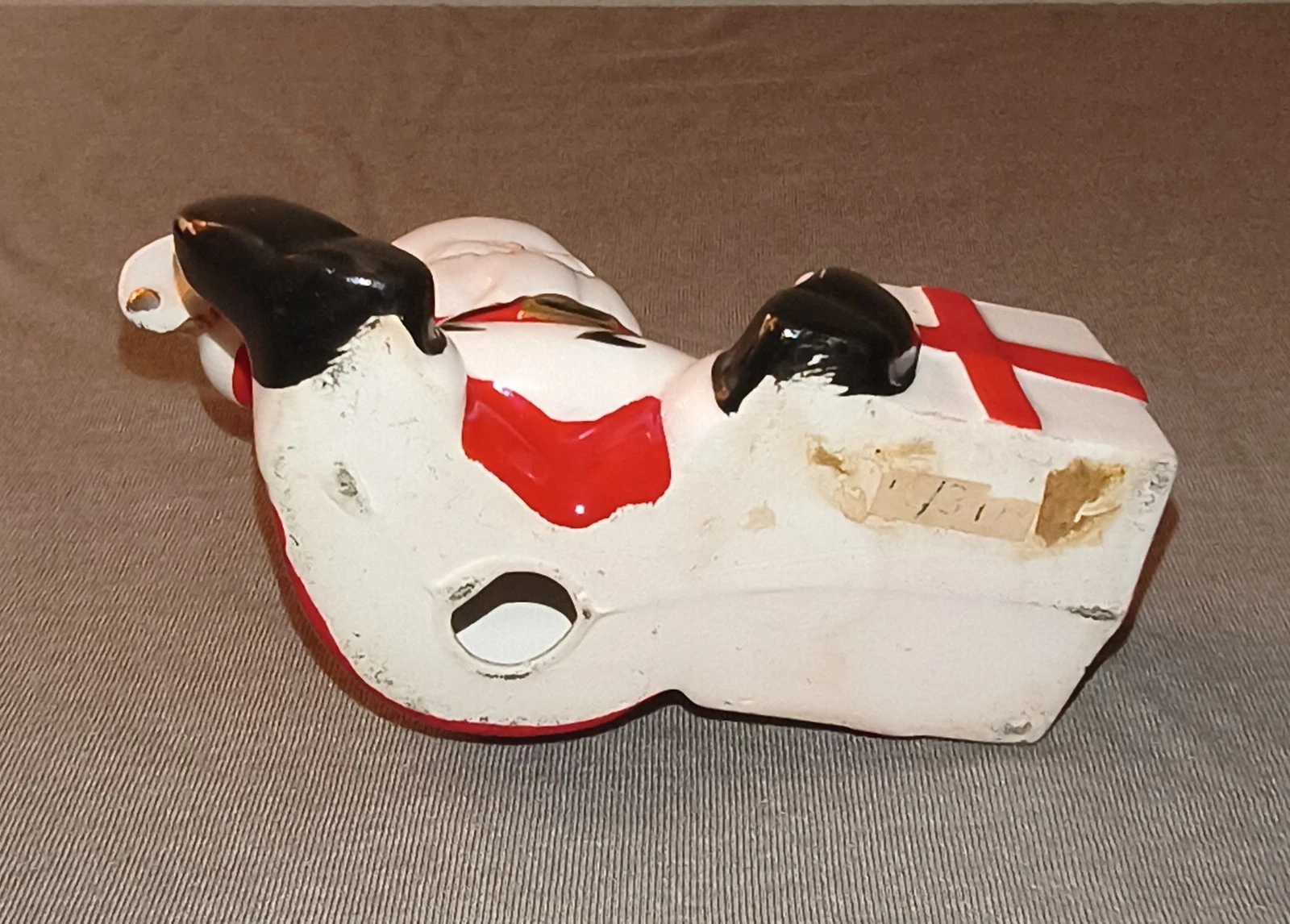 Vintage Ceramic Santa With Gift Christmas Taper Candle Holder image 7
