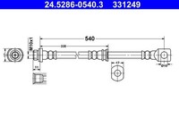 NEU - ATE 24.5286-0540.3 Bremsschlauch FüR Mitsubishi