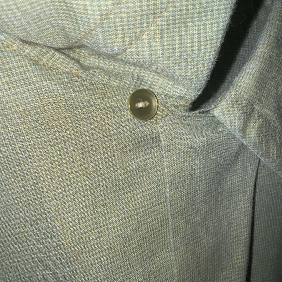 Enduro By Enro Años 50 Piel de Tiburón Verde Puntada Dorada Hombre’s Abotonada M Cuello Lazo Foto 3 de 4