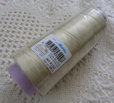 Mettler Silk finish 50wt Cotton thread Cone 2000yd Lace quilt sewing IVORY NEW
