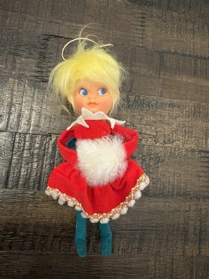 Vintage Mod Pixie Girl Christmas Ornament 1960s
