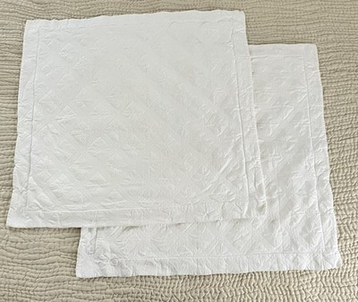 DOCOFIL Matelasse White Cotton Euro Sham Set  (2)  Made in Portugal 26''