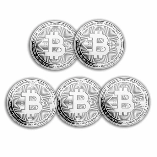 1 oz Silver Round - Bitcoin (Lot of 5 Rounds)