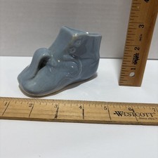 Vintage Ceramic Shoe Blue Baby Boot Planter MCCoy Pottery Decor
