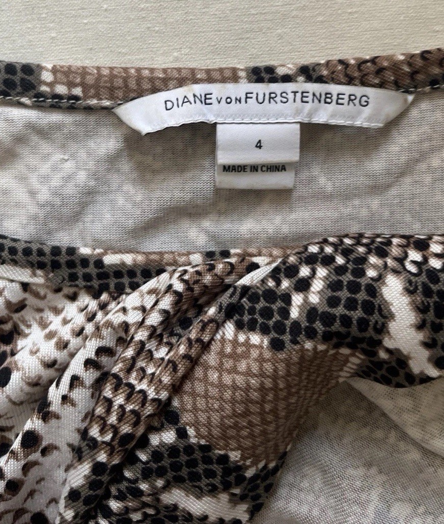 Silk Python Snakeskin Print Sheath Dress DVF Dian… - image 6