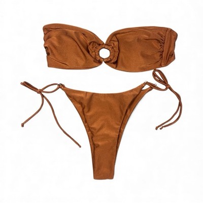 Commense Bronze Cutout Bikini Set   Size M   NWT .