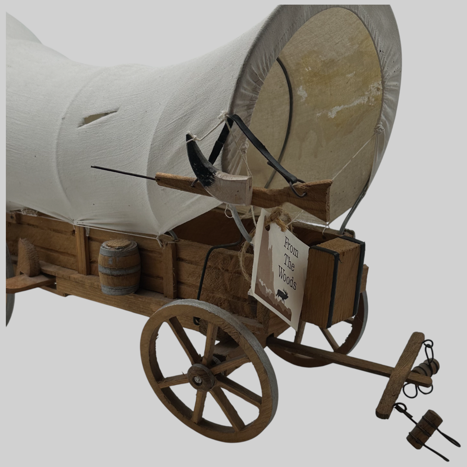 Vintage Conestoga Folk Art Wooden Western Covered Wagon 12x19x8 See All ...