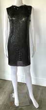 Pretty little Thing Designed By Naomi Campbell Black Metallic Shift  Dress S NEW