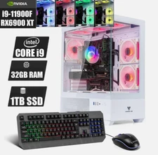 Pre-Built Gaming PC,NVIDIA RX6900 XT,i9 3.40GHz,32GB RAM,1TBSSD,WiFi6,WIN11,BT