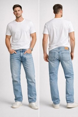 American Eagle Men's Jeans 34x30 EasyFlex Relaxed straight Light Blue New