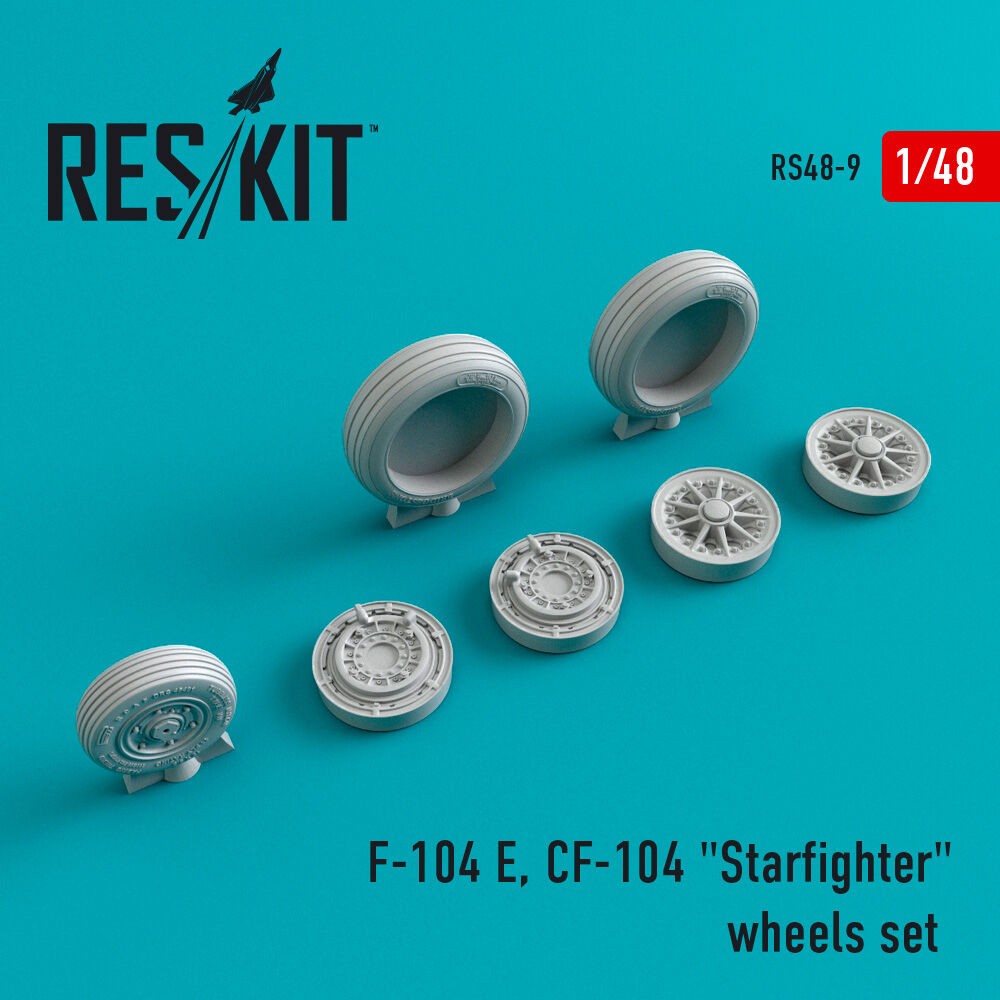 ResKit RS48-0009 1:48 F-104E/CF-104 Starfighter Wheels Set, Resin Kit