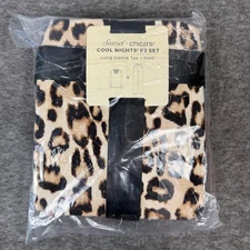 Soma x Chico's Cool Nights Classic Animal Print Pajamas Long Sleeve Top Pants XL