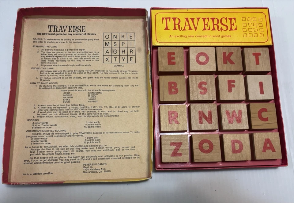 Vintage 1972 Traverse Word Scramble Game Wood Tiles Complete Good Condition Free - Image 4 of 4