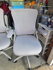 Grey Mesh Back Swivel Task Chair with Arms, Wheeled, Height Adjustable