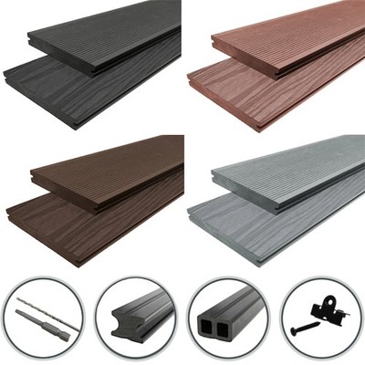 WPC Profi Terrassendielen Garten Premium Massiv Diele 20mm Bausatz Set 12 - 68m²